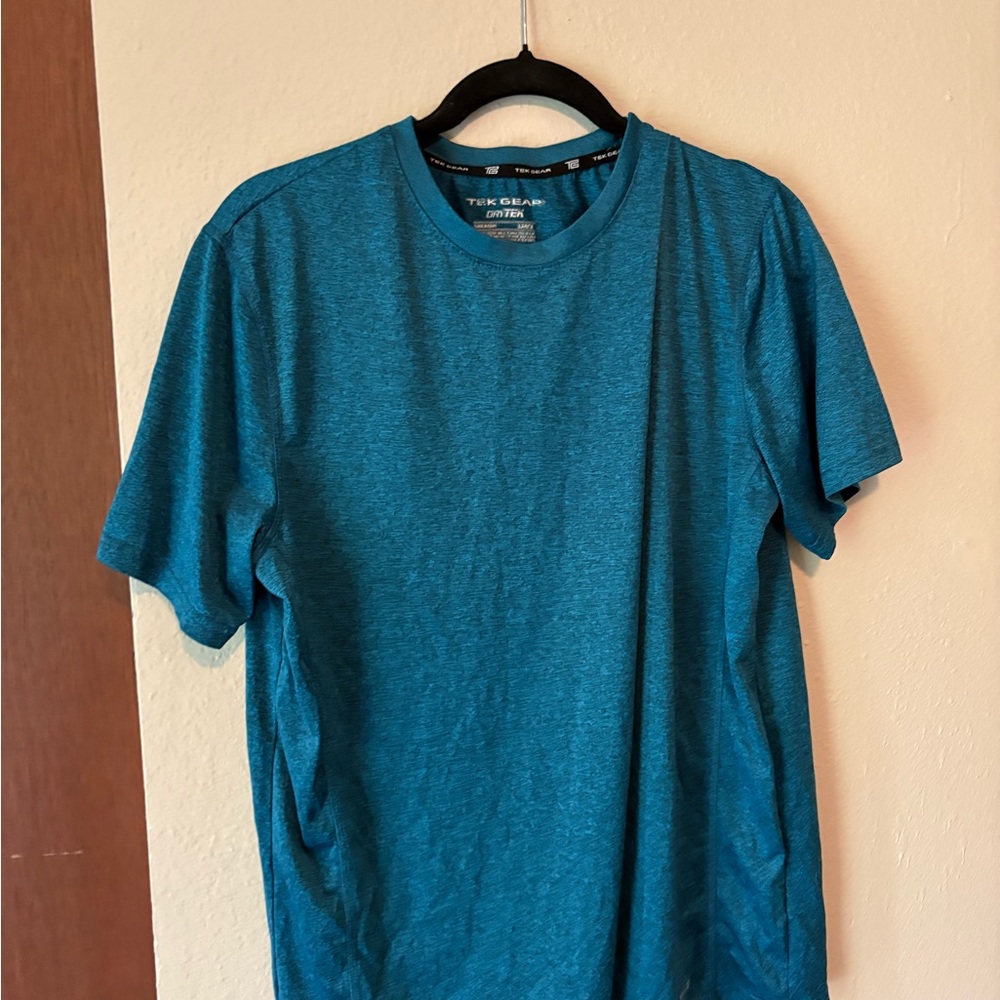 tek gear Men's Blue Teal Short-Sleeve Crew T-Shirt